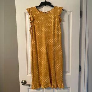 Women’s Old Navy Yellow/gold polka dot dress, size L